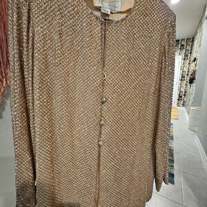 Vintage Rickie Freeman Beaded Silk Jacket